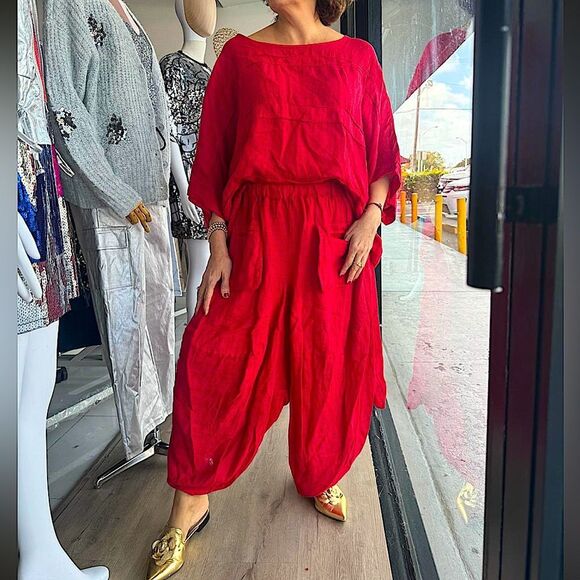 Made in Italy Linen Pants Set - Picture 3 of 7